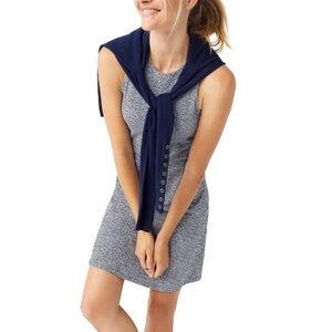 J.McLaughlin Tallula Sporty Cross Back Dress Raffia Jacquard Blue Size Large